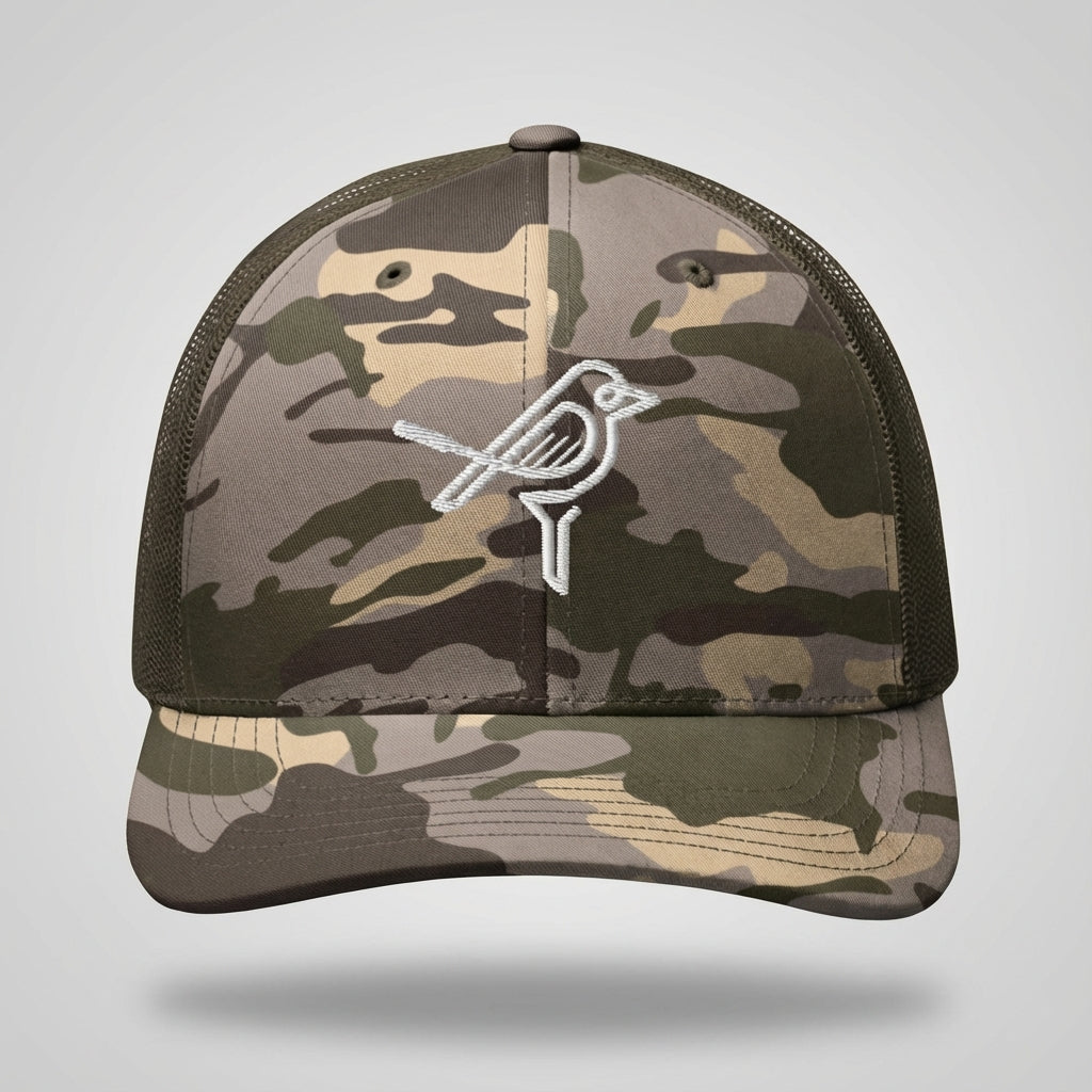 Bird Logo Camo Trucker