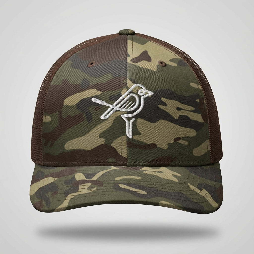 Bird Logo Camo Trucker